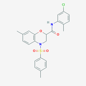 N-(5-chloro-2-methylphenyl)-7-methyl-4-[(4-methylphenyl)sulfonyl]-3,4-dihydro-2H-1,4-benzoxazine-2-carboxamide