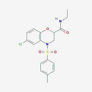 6-chloro-N-ethyl-4-[(4-methylphenyl)sulfonyl]-3,4-dihydro-2H-1,4-benzoxazine-2-carboxamide