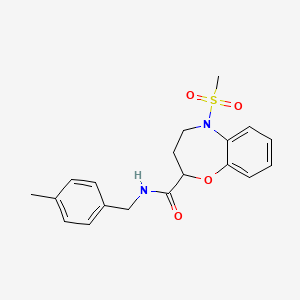 N-(4-methylbenzyl)-5-(methylsulfonyl)-2,3,4,5-tetrahydro-1,5-benzoxazepine-2-carboxamide