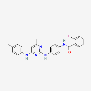 2-fluoro-N-(4-((4-methyl-6-(p-tolylamino)pyrimidin-2-yl)amino)phenyl)benzamide