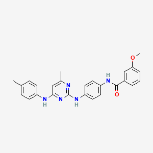 molecular formula C26H25N5O2 B11251796 3-methoxy-N-[4-({4-methyl-6-[(4-methylphenyl)amino]pyrimidin-2-yl}amino)phenyl]benzamide 