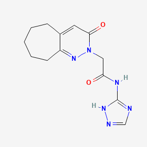 molecular formula C13H16N6O2 B11251797 2-(3-oxo-3,5,6,7,8,9-hexahydro-2H-cyclohepta[c]pyridazin-2-yl)-N-(1H-1,2,4-triazol-3-yl)acetamide 