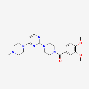 2-[4-(3,4-Dimethoxybenzoyl)piperazin-1-yl]-4-methyl-6-(4-methylpiperazin-1-yl)pyrimidine