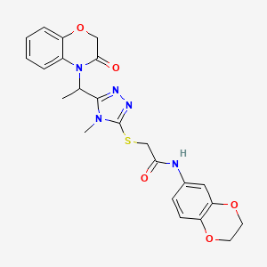 N-(2,3-dihydro-1,4-benzodioxin-6-yl)-2-({4-methyl-5-[1-(3-oxo-2,3-dihydro-4H-1,4-benzoxazin-4-yl)ethyl]-4H-1,2,4-triazol-3-yl}sulfanyl)acetamide