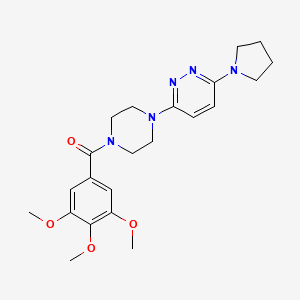 molecular formula C22H29N5O4 B11251845 3-(Pyrrolidin-1-YL)-6-[4-(3,4,5-trimethoxybenzoyl)piperazin-1-YL]pyridazine 