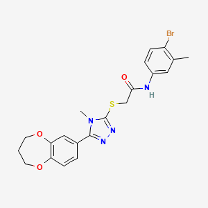 N-(4-bromo-3-methylphenyl)-2-{[5-(3,4-dihydro-2H-1,5-benzodioxepin-7-yl)-4-methyl-4H-1,2,4-triazol-3-yl]sulfanyl}acetamide