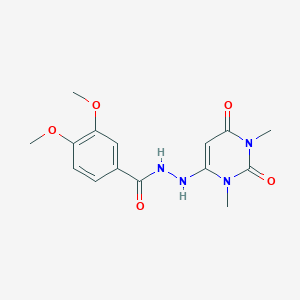 molecular formula C15H18N4O5 B11251910 N'-(1,3-dimethyl-2,6-dioxo-1,2,3,6-tetrahydropyrimidin-4-yl)-3,4-dimethoxybenzohydrazide 