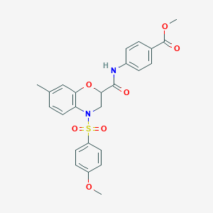 methyl 4-[({4-[(4-methoxyphenyl)sulfonyl]-7-methyl-3,4-dihydro-2H-1,4-benzoxazin-2-yl}carbonyl)amino]benzoate