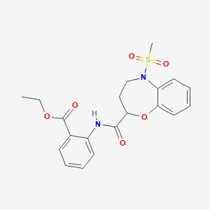 Ethyl 2-({[5-(methylsulfonyl)-2,3,4,5-tetrahydro-1,5-benzoxazepin-2-yl]carbonyl}amino)benzoate