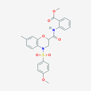 methyl 2-[({4-[(4-methoxyphenyl)sulfonyl]-7-methyl-3,4-dihydro-2H-1,4-benzoxazin-2-yl}carbonyl)amino]benzoate