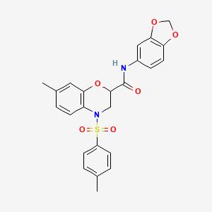 N-(1,3-benzodioxol-5-yl)-7-methyl-4-[(4-methylphenyl)sulfonyl]-3,4-dihydro-2H-1,4-benzoxazine-2-carboxamide