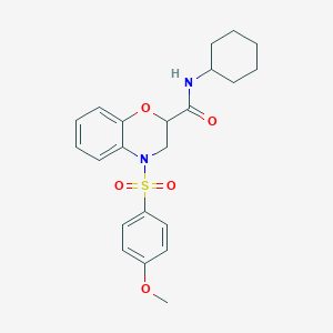 N-cyclohexyl-4-[(4-methoxyphenyl)sulfonyl]-3,4-dihydro-2H-1,4-benzoxazine-2-carboxamide