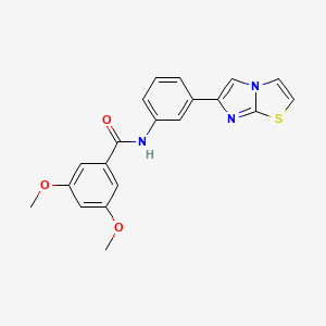 molecular formula C20H17N3O3S B11252025 N-(3-(imidazo[2,1-b]thiazol-6-yl)phenyl)-3,5-dimethoxybenzamide 