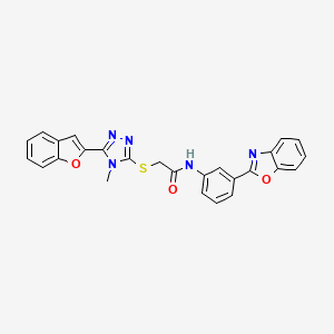 2-{[5-(1-benzofuran-2-yl)-4-methyl-4H-1,2,4-triazol-3-yl]sulfanyl}-N-[3-(1,3-benzoxazol-2-yl)phenyl]acetamide