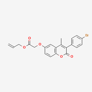 molecular formula C21H17BrO5 B11252065 prop-2-en-1-yl {[3-(4-bromophenyl)-4-methyl-2-oxo-2H-chromen-6-yl]oxy}acetate 