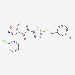 3-(2-chlorophenyl)-N-(5-((3-fluorobenzyl)thio)-1,3,4-thiadiazol-2-yl)-5-methylisoxazole-4-carboxamide