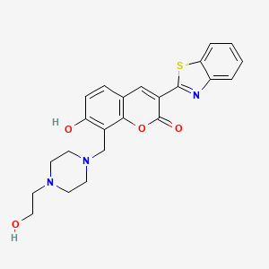 3-(1,3-benzothiazol-2-yl)-7-hydroxy-8-{[4-(2-hydroxyethyl)piperazin-1-yl]methyl}-2H-chromen-2-one