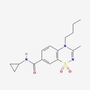 molecular formula C16H21N3O3S B11252087 4-butyl-N-cyclopropyl-3-methyl-4H-1,2,4-benzothiadiazine-7-carboxamide 1,1-dioxide 