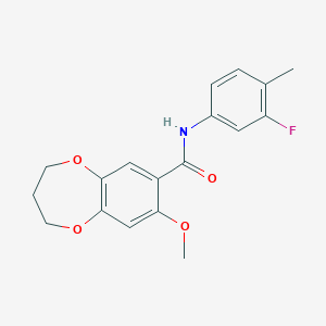 N-(3-fluoro-4-methylphenyl)-8-methoxy-3,4-dihydro-2H-1,5-benzodioxepine-7-carboxamide