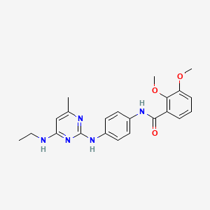 molecular formula C22H25N5O3 B11252122 N-(4-{[4-(ethylamino)-6-methylpyrimidin-2-yl]amino}phenyl)-2,3-dimethoxybenzamide 