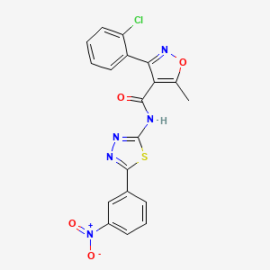 3-(2-chlorophenyl)-5-methyl-N-[5-(3-nitrophenyl)-1,3,4-thiadiazol-2-yl]-1,2-oxazole-4-carboxamide