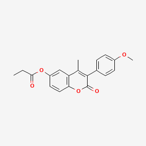 3-(4-methoxyphenyl)-4-methyl-2-oxo-2H-chromen-6-yl propanoate