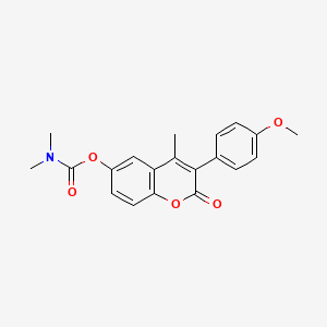 molecular formula C20H19NO5 B11252211 3-(4-methoxyphenyl)-4-methyl-2-oxo-2H-chromen-6-yl dimethylcarbamate 