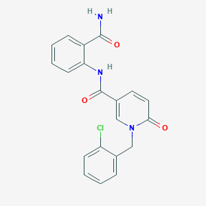 N-(2-carbamoylphenyl)-1-(2-chlorobenzyl)-6-oxo-1,6-dihydropyridine-3-carboxamide