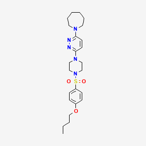 molecular formula C24H35N5O3S B11252242 1-{6-[4-(4-Butoxybenzenesulfonyl)piperazin-1-YL]pyridazin-3-YL}azepane 