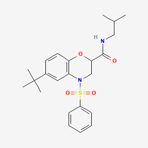 6-tert-butyl-N-(2-methylpropyl)-4-(phenylsulfonyl)-3,4-dihydro-2H-1,4-benzoxazine-2-carboxamide