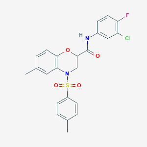 N-(3-chloro-4-fluorophenyl)-6-methyl-4-[(4-methylphenyl)sulfonyl]-3,4-dihydro-2H-1,4-benzoxazine-2-carboxamide