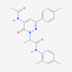 molecular formula C24H26N4O3 B11252278 2-[5-(acetylamino)-3-(4-methylphenyl)-6-oxopyridazin-1(6H)-yl]-N-(2,4-dimethylphenyl)propanamide 