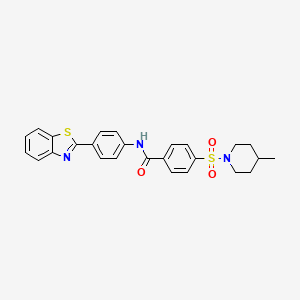 N-[4-(1,3-benzothiazol-2-yl)phenyl]-4-[(4-methylpiperidin-1-yl)sulfonyl]benzamide