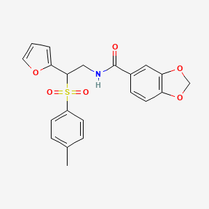 N-(2-(furan-2-yl)-2-tosylethyl)benzo[d][1,3]dioxole-5-carboxamide