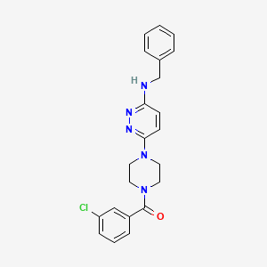 molecular formula C22H22ClN5O B11252300 N-benzyl-6-[4-(3-chlorobenzoyl)piperazin-1-yl]pyridazin-3-amine 