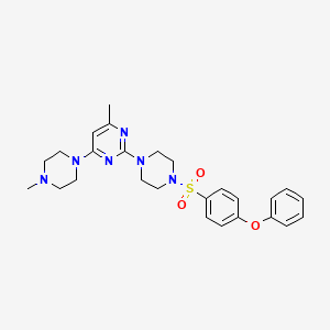 4-Methyl-6-(4-methylpiperazin-1-yl)-2-(4-((4-phenoxyphenyl)sulfonyl)piperazin-1-yl)pyrimidine