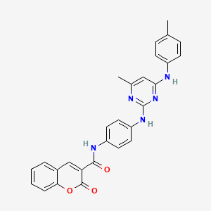 N-(4-((4-methyl-6-(p-tolylamino)pyrimidin-2-yl)amino)phenyl)-2-oxo-2H-chromene-3-carboxamide