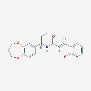 (2E)-N-[1-(3,4-dihydro-2H-1,5-benzodioxepin-7-yl)propyl]-3-(2-fluorophenyl)prop-2-enamide