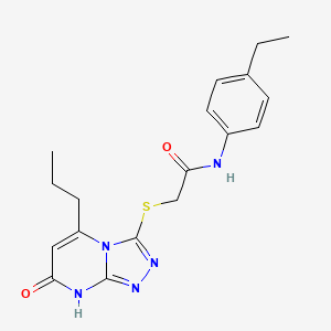 molecular formula C18H21N5O2S B11252352 N-(4-Ethylphenyl)-2-({7-oxo-5-propyl-7H,8H-[1,2,4]triazolo[4,3-A]pyrimidin-3-YL}sulfanyl)acetamide 