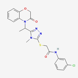 N-(3-chlorophenyl)-2-({4-methyl-5-[1-(3-oxo-2,3-dihydro-4H-1,4-benzoxazin-4-yl)ethyl]-4H-1,2,4-triazol-3-yl}sulfanyl)acetamide