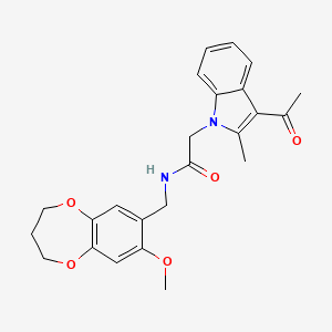 2-(3-acetyl-2-methyl-1H-indol-1-yl)-N-[(8-methoxy-3,4-dihydro-2H-1,5-benzodioxepin-7-yl)methyl]acetamide