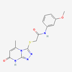 molecular formula C15H15N5O3S B11252458 N-(3-Methoxyphenyl)-2-({5-methyl-7-oxo-7H,8H-[1,2,4]triazolo[4,3-A]pyrimidin-3-YL}sulfanyl)acetamide 