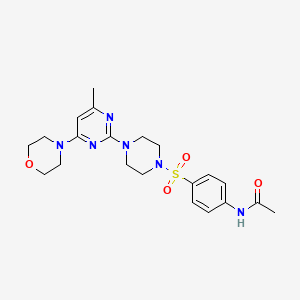 N-(4-((4-(4-methyl-6-morpholinopyrimidin-2-yl)piperazin-1-yl)sulfonyl)phenyl)acetamide