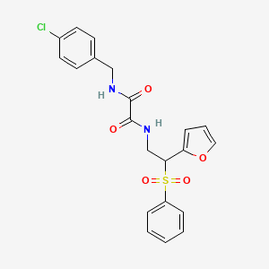 N-[2-(benzenesulfonyl)-2-(furan-2-yl)ethyl]-N'-[(4-chlorophenyl)methyl]ethanediamide