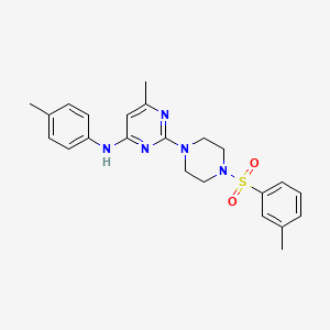 6-methyl-N-(p-tolyl)-2-(4-(m-tolylsulfonyl)piperazin-1-yl)pyrimidin-4-amine