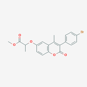 molecular formula C20H17BrO5 B11252544 methyl 2-{[3-(4-bromophenyl)-4-methyl-2-oxo-2H-chromen-6-yl]oxy}propanoate 