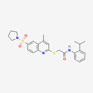 2-{[4-Methyl-6-(pyrrolidine-1-sulfonyl)quinolin-2-YL]sulfanyl}-N-[2-(propan-2-YL)phenyl]acetamide