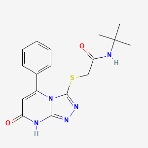 molecular formula C17H19N5O2S B11252591 N-Tert-butyl-2-({7-oxo-5-phenyl-7H,8H-[1,2,4]triazolo[4,3-A]pyrimidin-3-YL}sulfanyl)acetamide 