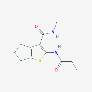 molecular formula C12H16N2O2S B11252597 N-methyl-2-propionamido-5,6-dihydro-4H-cyclopenta[b]thiophene-3-carboxamide 