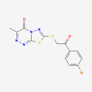 molecular formula C13H9BrN4O2S2 B11252601 7-{[2-(4-bromophenyl)-2-oxoethyl]sulfanyl}-3-methyl-4H-[1,3,4]thiadiazolo[2,3-c][1,2,4]triazin-4-one 